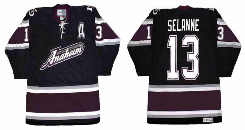 2019 Men Anaheim Ducks #13 Selanne black CCM NHL jerseys
